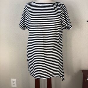Michael Kors Black and White Striped Top Size S
